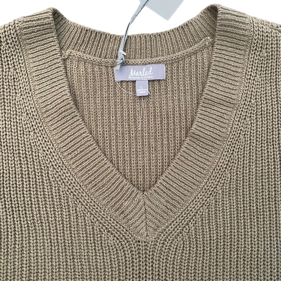 Marled NEW Burnt Olive Sleeveless Sweater Vest Large - Picture 3 of 8